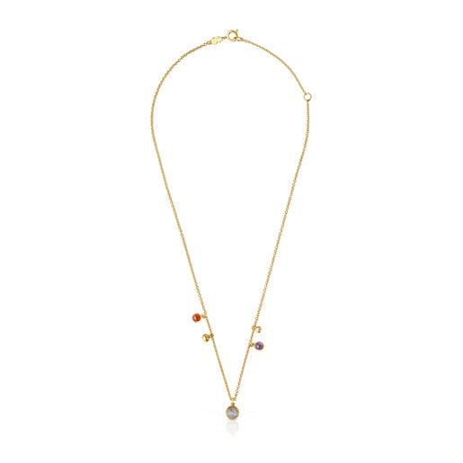 Silver vermeil Plump Charm necklace with gemstones | TOUS