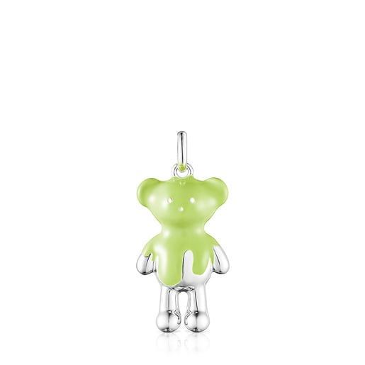 Colgante Teddy Bear de plata y esmalte verde - Exclusivo online