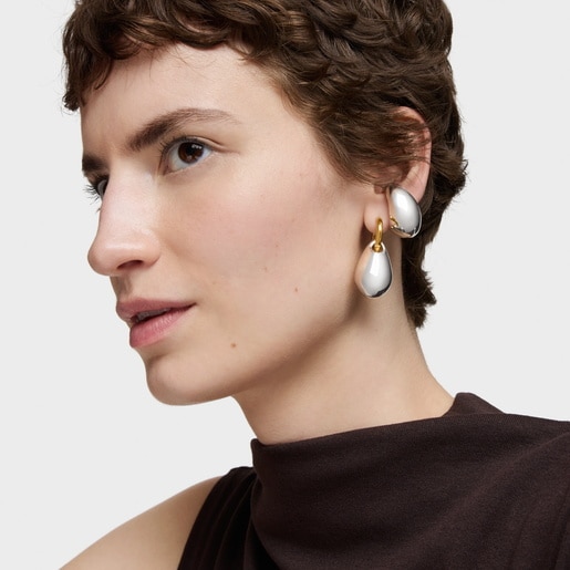 Aretes aro largos bicolor Warm