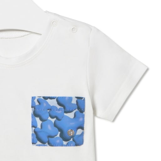 Boys beach t-shirt in Puff blue