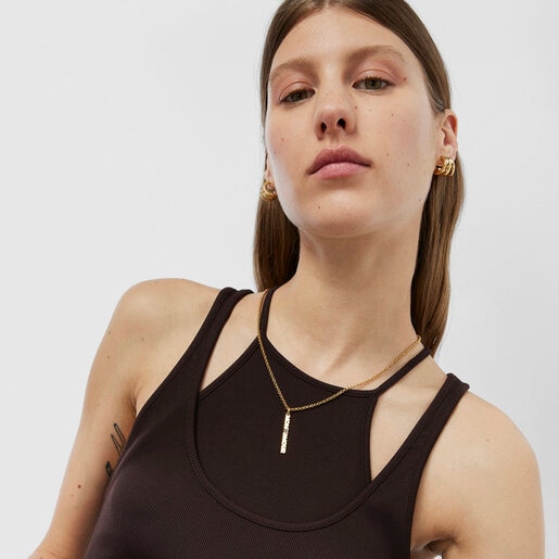 תליון TOUS Crossword Mon Amour מוורמיל כסף עם אבני ספיר