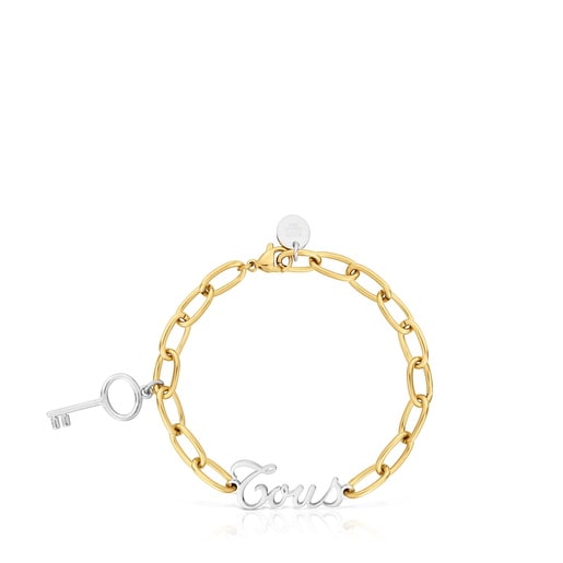 Two-tone steel Chain bracelet with key charm TOUS Charming