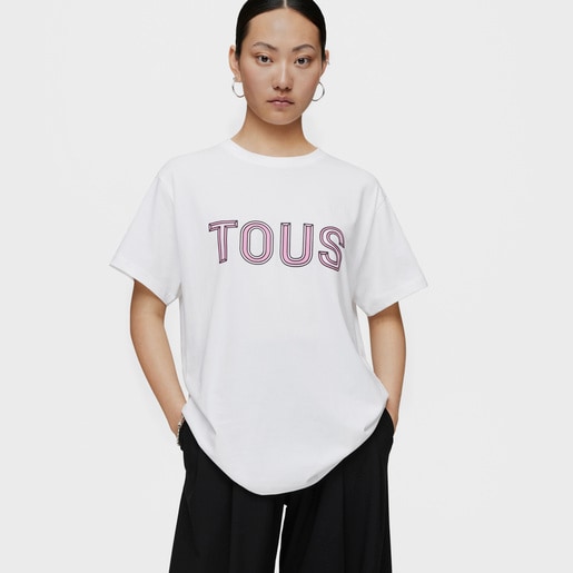 Pink short-sleeved T-shirt TOUS Bear Faceted L