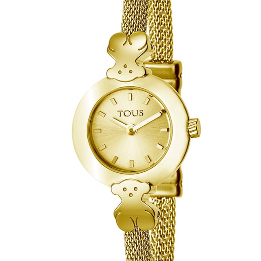 Uhr Chic Mesh aus IP Stahl in goldfarben