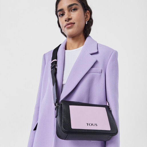 תיק צד TOUS Empire קטן מעור בצבעי שחור וסגול