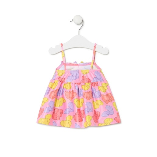 Girls sleeveless dress in Aqua pink
