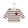 Striped t-shirt in Casual maroon