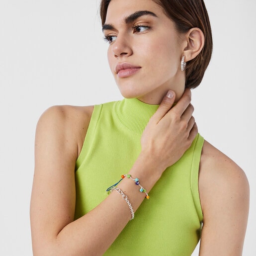 צמיד TOUS Icon Glass מכסף ומזכוכית מוראנו צבעונית