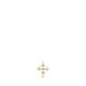Malá zlatá Kruhová náušnica s krížikom s diamantmi Les Classiques
