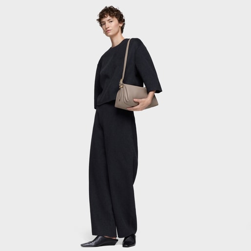 Bandolera de piel topo TOUS Fold