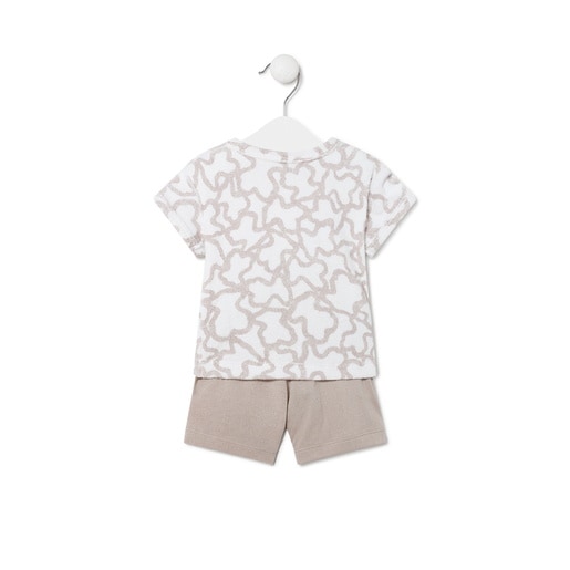 Conjunto de bebé de rizo Kaos beige
