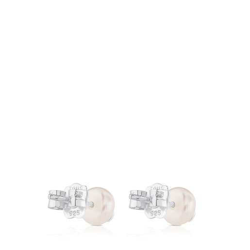 Silver TOUS Bear Earrings with pearls