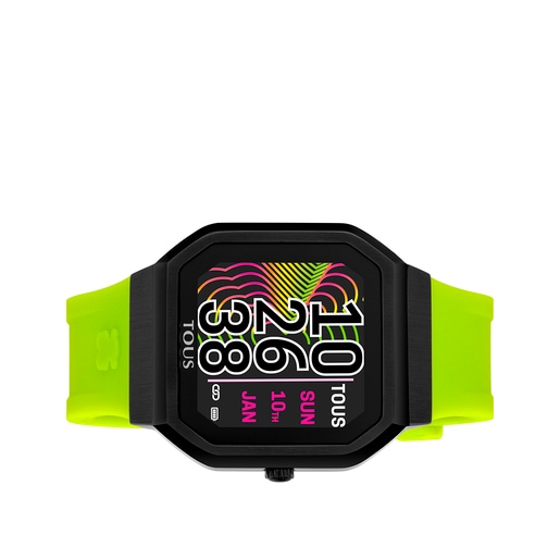 グリーンのシリコンストラップが付いた腕時計 B-Connect Smartwatch