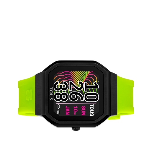 Smartwatch B-Connect mit grünem Silikon-Armband