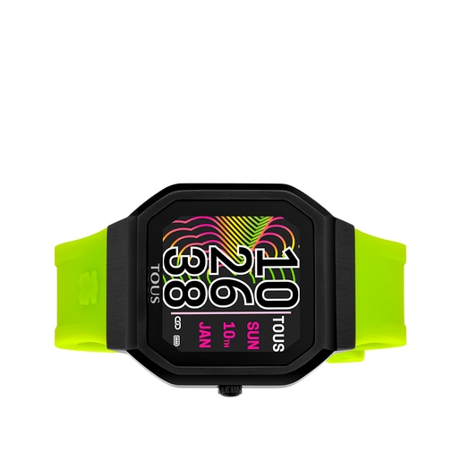 Smartwatch B-Connect z zielonym silikonowym paskiem