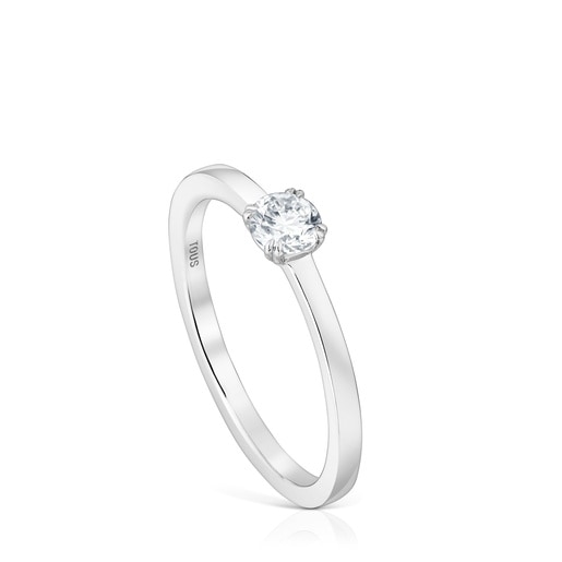 Anell solitari de platí amb diamant creat al laboratori 0,25 ct TOUS Essentials LGD
