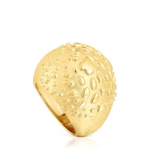 Bague bombée en argent plaquée or 18 ct Dybe