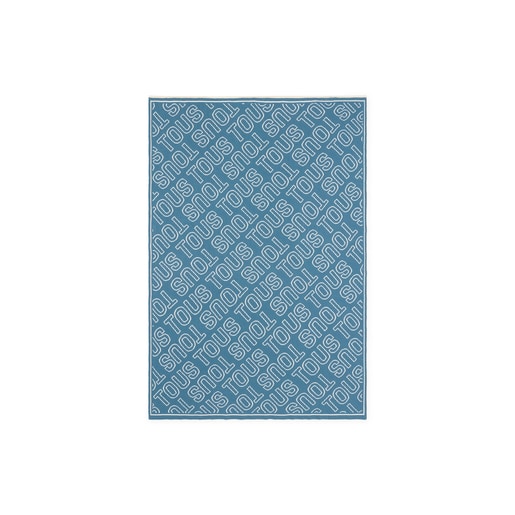 Reversible baby blanket in Nilo TOUS logo blue