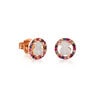 Rose Vermeil Silver Camille Earrings with Mother-of-Pearl and multicolored Sapphire