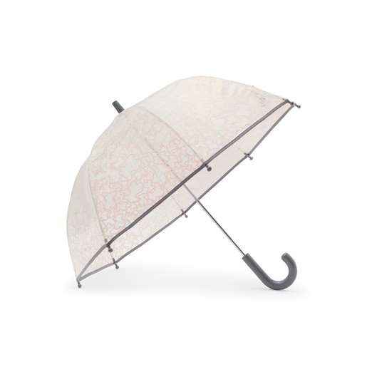 Parapluie transparent Kaos rose