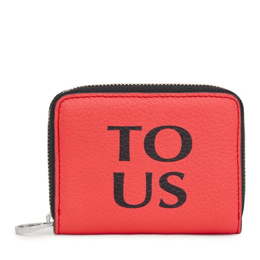 Coral-colored leather TOUS Balloon change purse