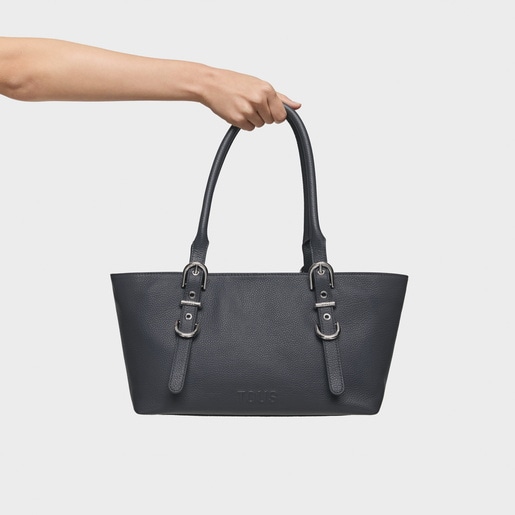 Medium dark gray leather Tote bag TOUS Buckles