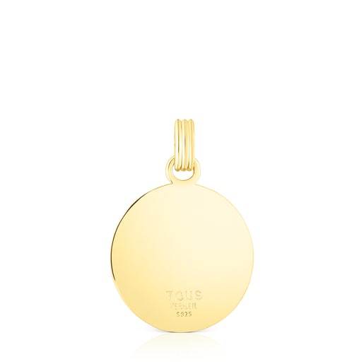 Penjoll amb bany d'or 18 kt sobre plata óssos 18 mm St. Tropez Disco