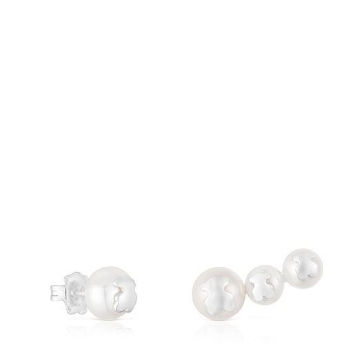 Triple pearl and silver earrings TOUS Icon Pearl