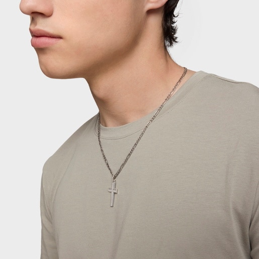 32 mm silver cross Pendant TOUS Man