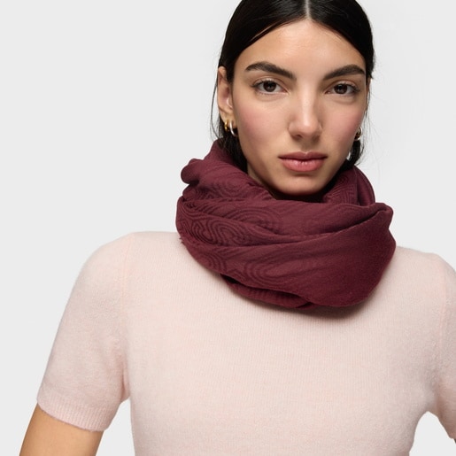 Pañuelo burdeos TOUS Silhouette Jacquard