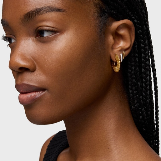 mm hoop earrings with 18kt gold plating over silver Miranda