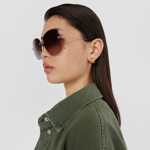משקפי שמש Metal Bear בצבע זהב
