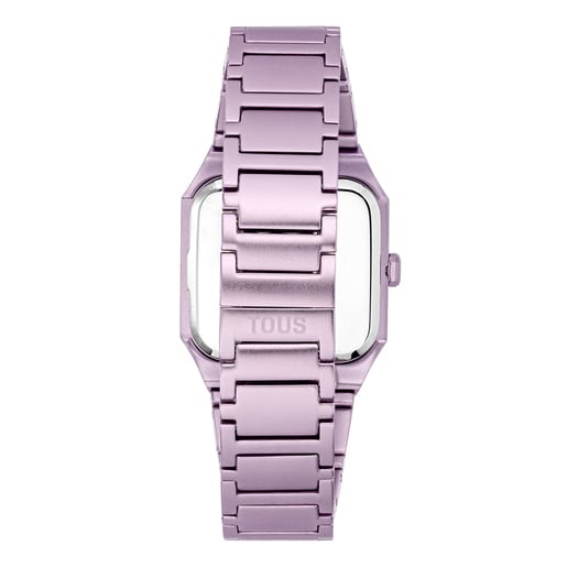 Relógio analógico com bracelete em alumínio rosa Karat Squared