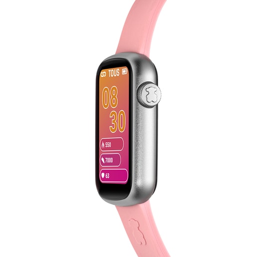 Smartwatch with nylon strap and pink silicone strap T-Band