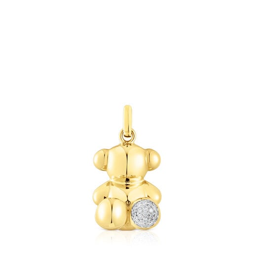 Pingente urso Bold Bear em ouro e diamantes de 0,08 ct