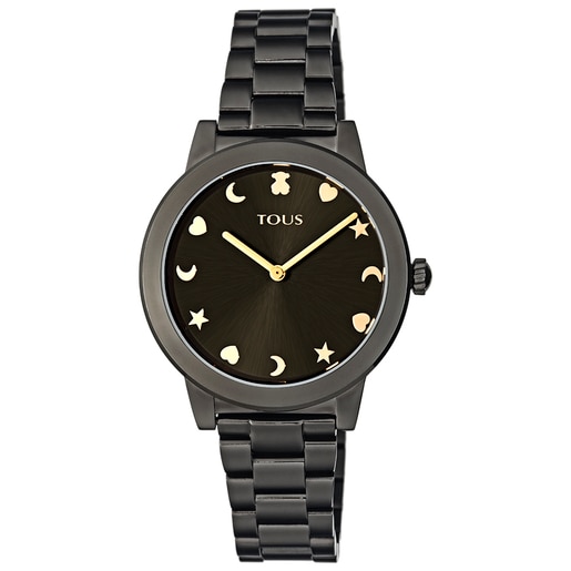 Reloj Nocturne de acero IP negro con esfera negra