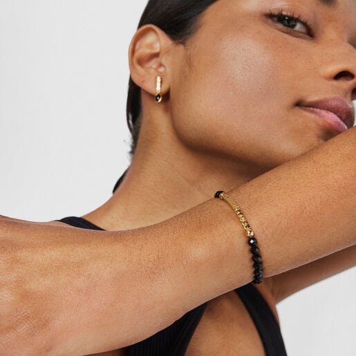 Silver Vermeil Straight Bracelet with Onyx