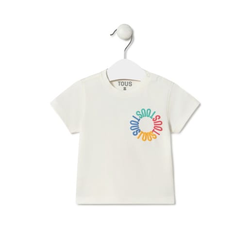 Multicoloured TOUS logo t-shirt in Casual ecru