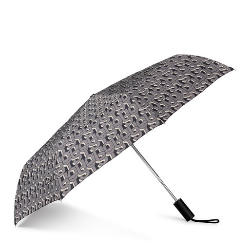 Σπαστή ομπρέλα TOUS MANIFESTO σε μαύρο χρώμα