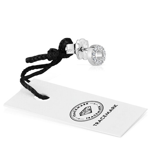 Small whitegold circle Single earring with diamonds TOUS Grain TOUS