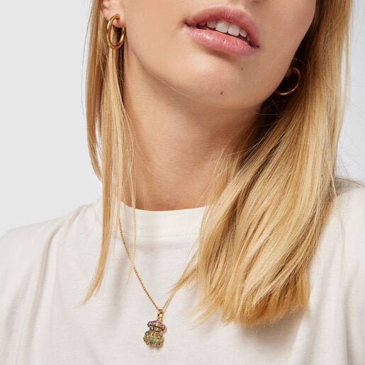 תליון דובי קטן קוסטורה בשילוב אבני חן