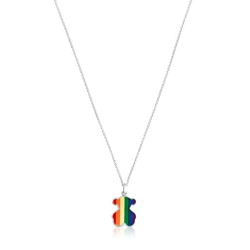 Collier ourson TOUS Pride en argent et émail