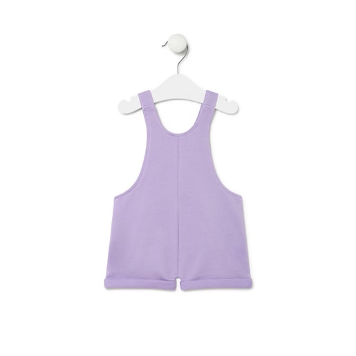 Dungarees-style baby romper in Classic lilac