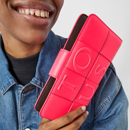 Medium fluorescent pink and brown TOUS Damas Wallet