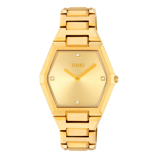 Analog Watch with gold-colored IPG steel bracelet Karat