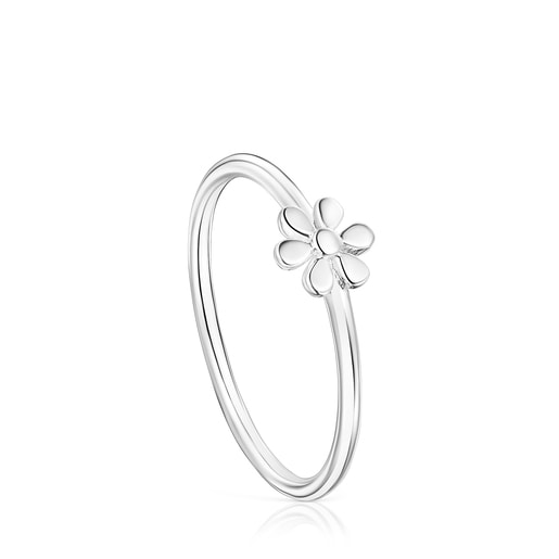 Silver Fragile Nature flower Ring | TOUS