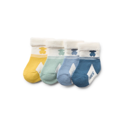 Pack of 4 pairs of baby socks in SSocks blue