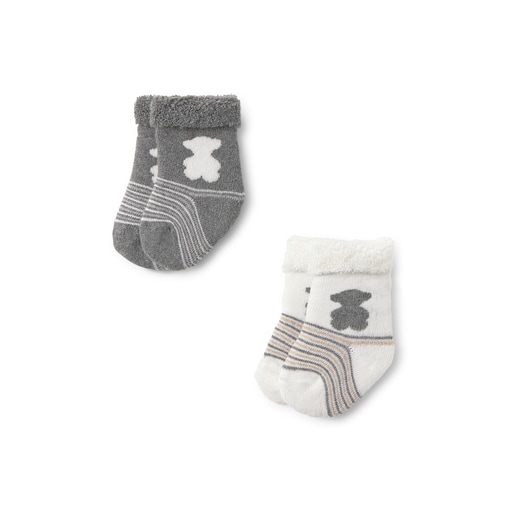 Pack of 2 pairs of baby socks in SSocks grey