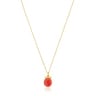 Silver vermeil Oceaan Color cameo Necklace with pink glass