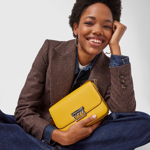 Bandolera Tous Legacy mostaza de piel